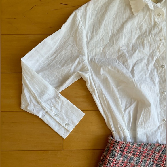 NWT Maje 2-in-1 Rajari Cotton Shirt Dress with Tweed Overlay Skirt - Picture 10 of 15